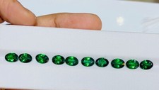7.25cts 7x5mm Oval 10 Pcs Natural Vivid Green Tsavorite Garnet Loose Gemstone