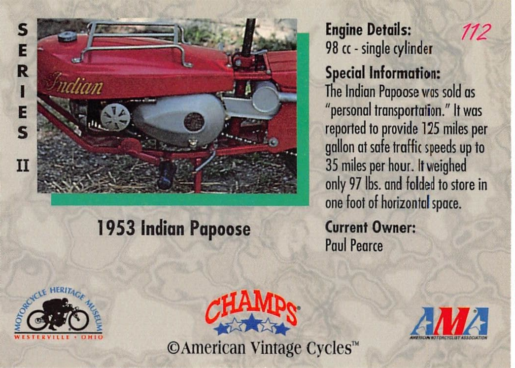 1993 SkyBox/Champs American Vintage Cycles #112 1953 Indian