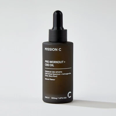 MISSION C CBD Oil Drops 500mg - infused with Ashwagandha - CBD Oil for Wellness Boost