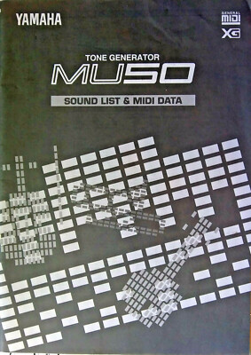 Yamaha MU50 Synthesizer Tone Generator Original Sound List Midi