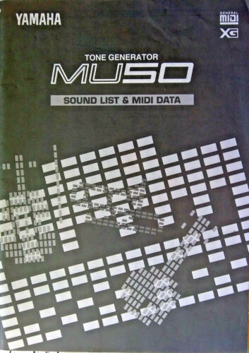 Yamaha MU50 Synthesizer XG Tone Generator Original Sound List Midi Data Booklet. - Picture 1 of 1