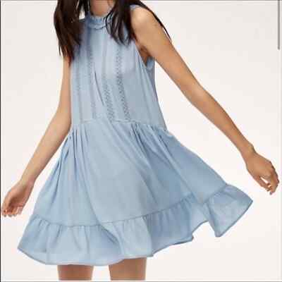 Aritzia Sunday Best Blue Smocked Sleeveless Raleigh Dress | eBay