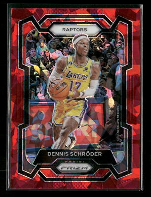 Dennis Schroder 2023-24 Panini Prizm #265 Prizms Red Ice Toronto Raptors