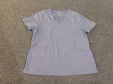 figs scrubs womens tops xl carsma blue v-neck healthcare medical physician