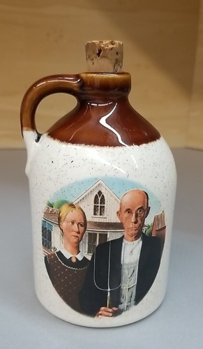 Vintage Glazed Ceramic Jug American Gothic
