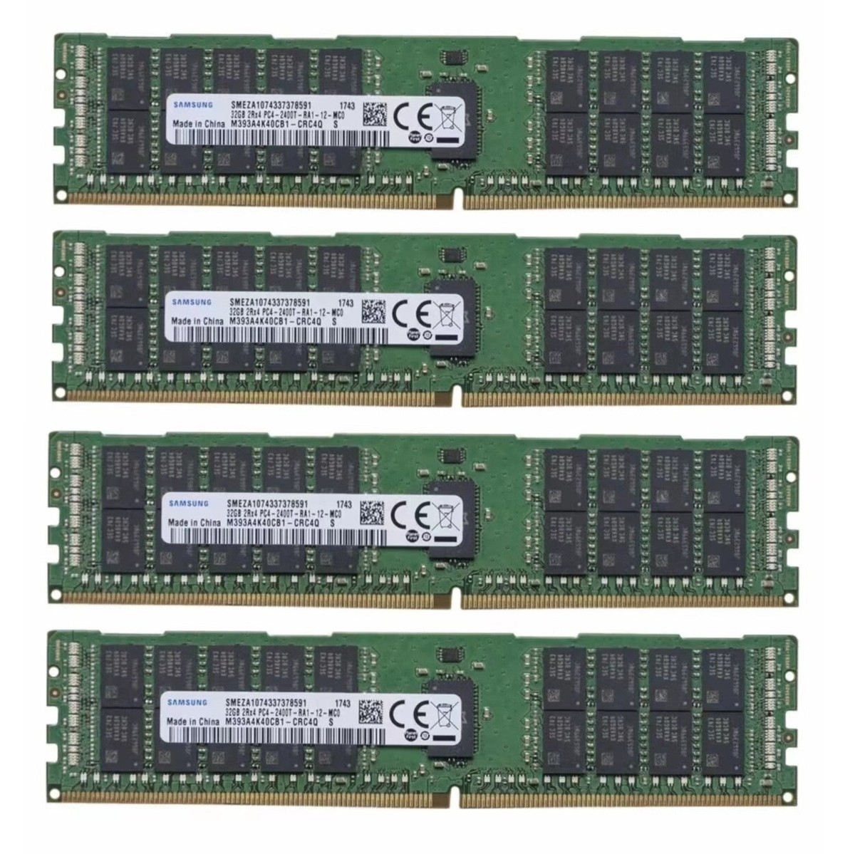 Samsung 128GB (4X32GB) DDR4 2400MHz 2RX4 ECC Registered Memory