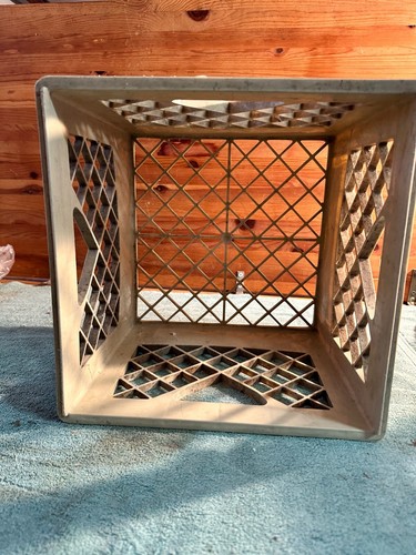 CRATE-A-FILE Tan Heavy Duty Plastic Square Milk Container Carrying Crate VTG - Picture 4 of 6