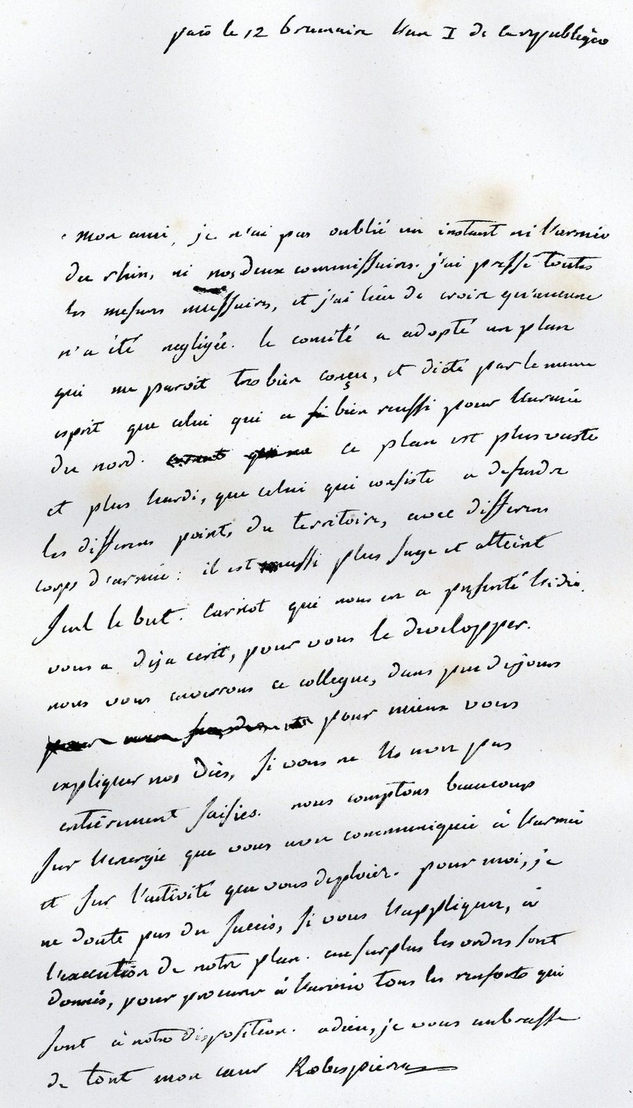 Letter Of Maximilien Robespierre Autograph engraving Original Las