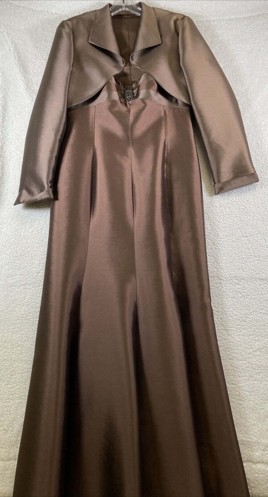 2pc Formal Evening Dress, Silk/Wool Blend Dress/Jacket, Mother of Bride Size 12