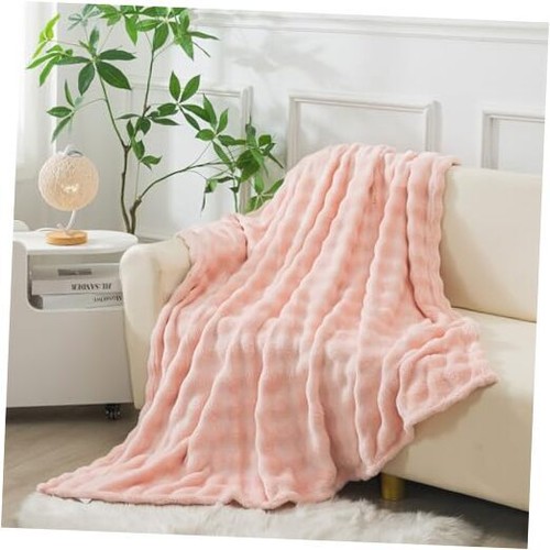 Soft Fleece Throw Blanket for Couch, 90x106 Inches King- 90" x 106" Light Pink