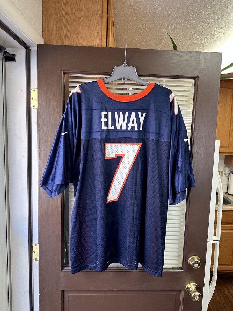Authentic Nike Denver Broncos #7 John Elway Vintage NFL Football