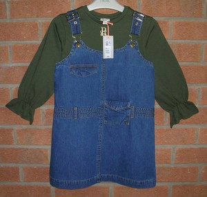 river island denim pinafore dress