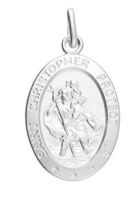 Sterlingsilber Oval St. Christopher Anhänger UK Versorgung