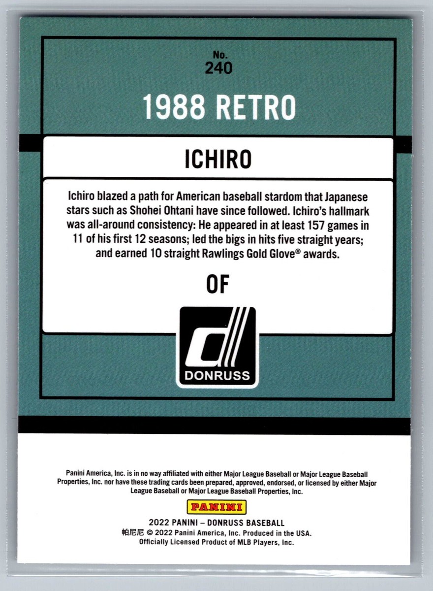 2021 Donruss 1988 Retro Holo Purple Baseball #244 Ichiro Seattle