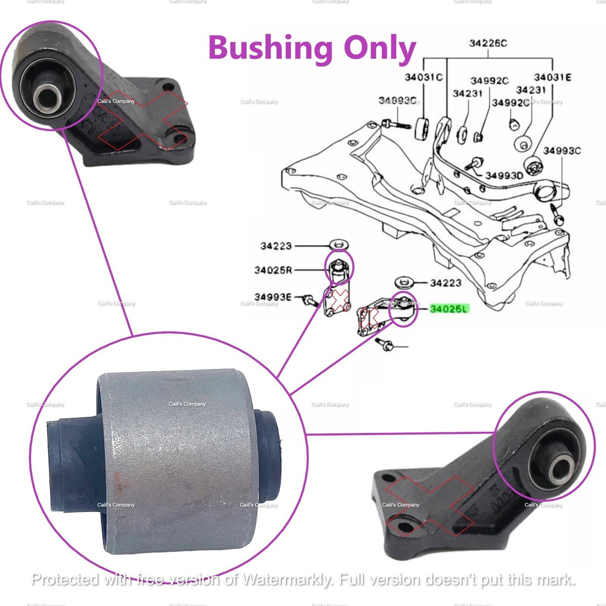 FEBEST Rear Differential Mount Arm Bushing - Fits Mitsubishi Outlander/Airtrek (Part MAB-CU20DM2, Replaces MR961408)