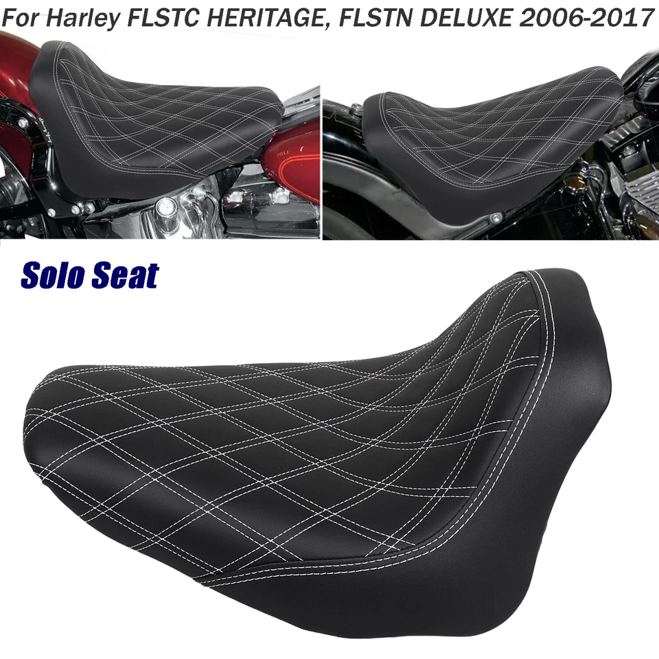 For Harley Softail Heritage Classic FLSTC Deluxe Rider Driver Solo Seat Cushion Foto 2 de 4
