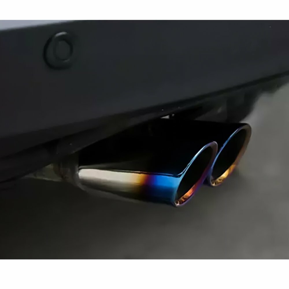 Car Dual Exhaust Pipe Tip Tail Muffler Stainless Steel Replacement