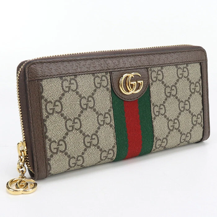 Portefeuille long GUCCI 523154 96IWG 8745 Ophidia GG portefeuille à fermeture éclair GG Supreme femmes