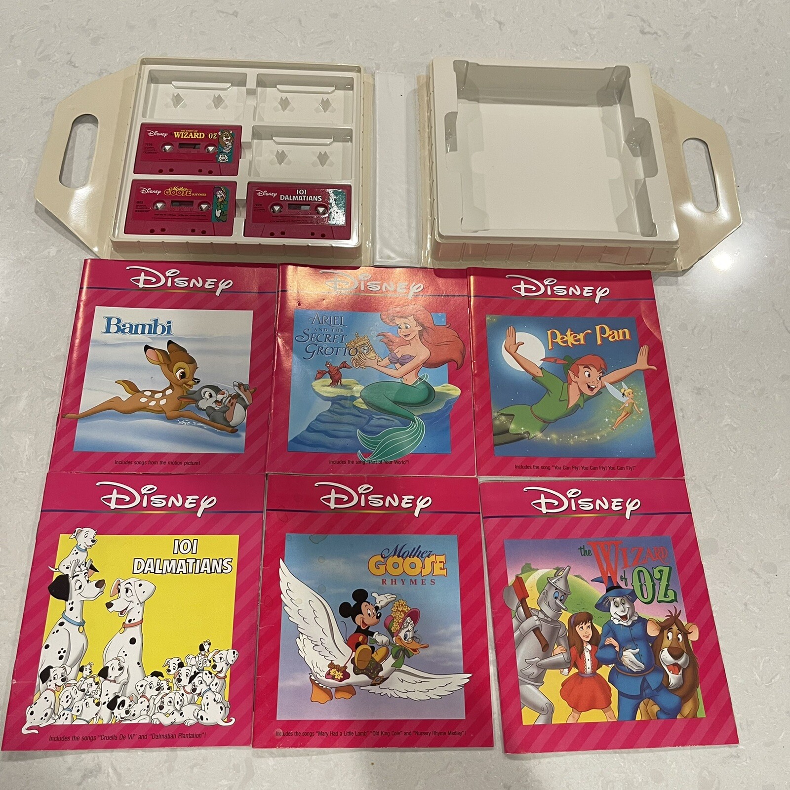 Vintage Walt Disney TakeaTape ReadAlong Cassette Book Case WITH