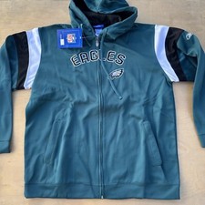 Deadstock Y2K Philadelphia Eagles VTG Full Zip Hoodie NOS Spellout SIDELINE