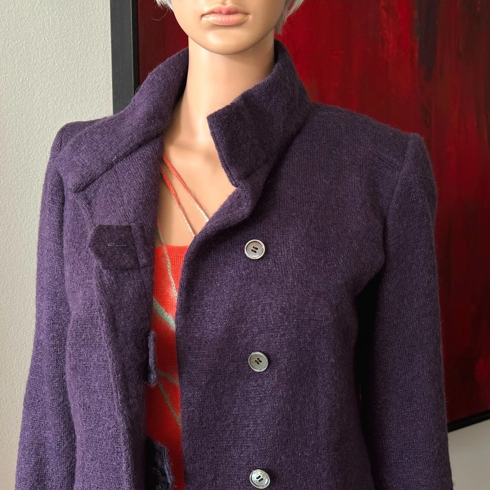 Blazer vintage HERMES lana morada con 4 botones Foto 2 de 4