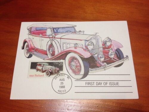 1988 1932 Packard First Day of Issue Postcard - Picture 1 of 2