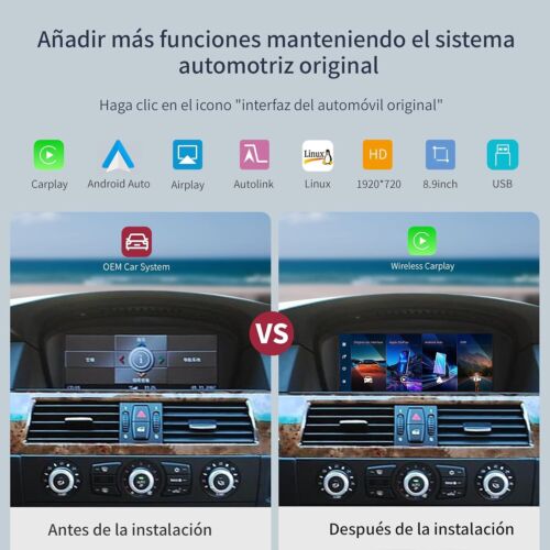 Carplay Android Coche Pantalla Táctil para E60/E63/E64/E90/E91/E92/E93 BMW CCC CIC - Imagen 19 de 24