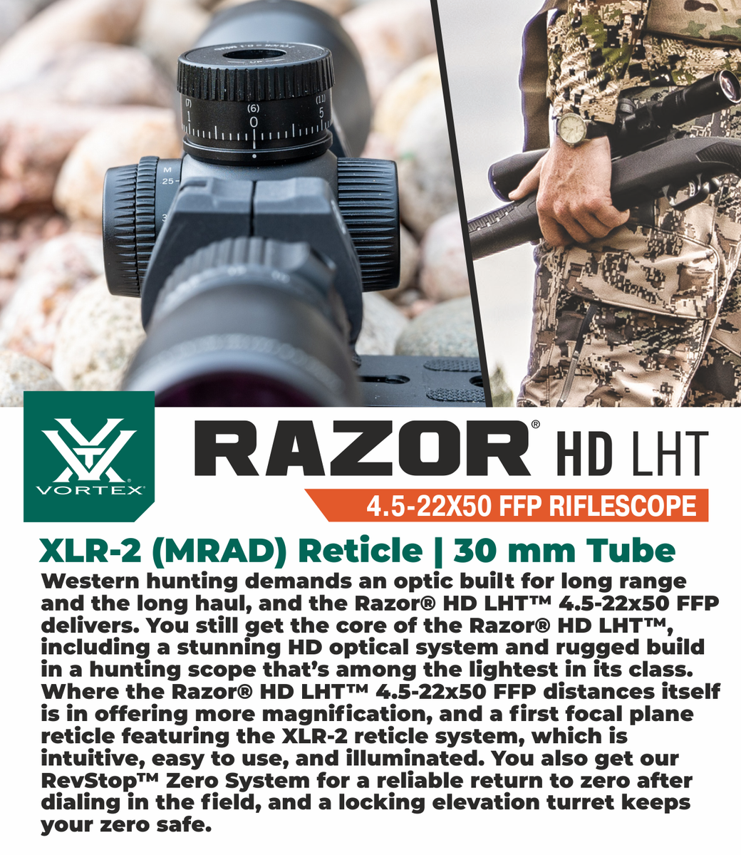 Vortex Optics Razor HD LHT 4.5-22x50 Riflescope XLR-2 MRAD w Vortex Optics Razor HD LHT 4.5-22x50 Riflescope XLR-2 MRAD w