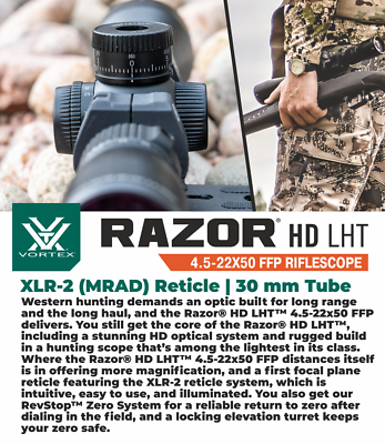 Vortex Optics Razor HD LHT 4.5-22x50 Riflescope XLR-2 MRAD w