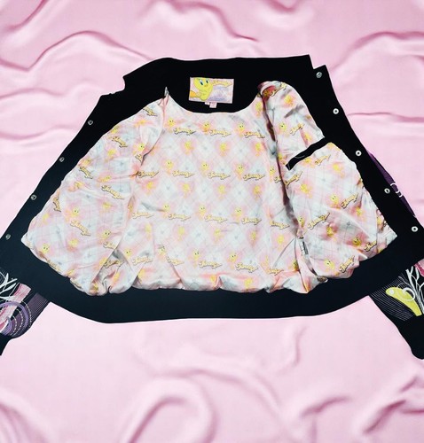 Vintage Jeff Hamilton Tweety Bird- Making Music -Bomber Jacket Sz XL - Rare 90s - Picture 4 of 16