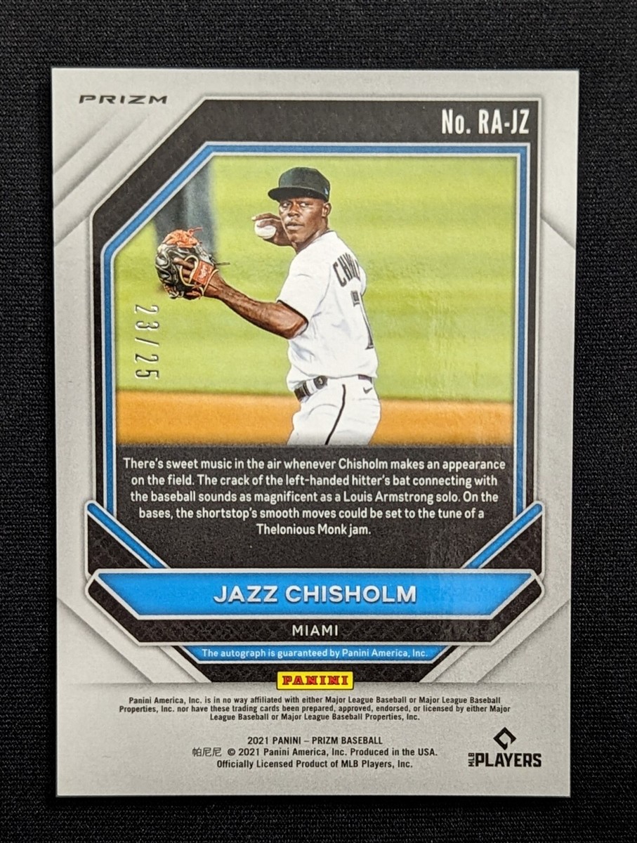 2021 Prizm #RA-JZ Jazz Chisholm RC - /25 AUTO Red Quick Pitch 