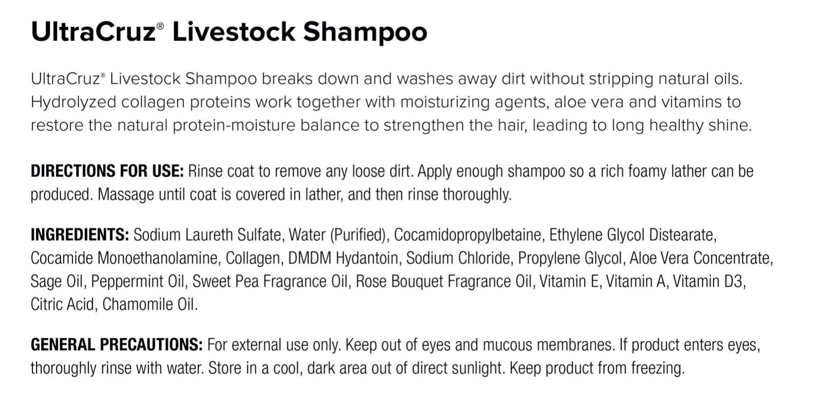 UltraCruz Livestock Shampoo, 32 oz