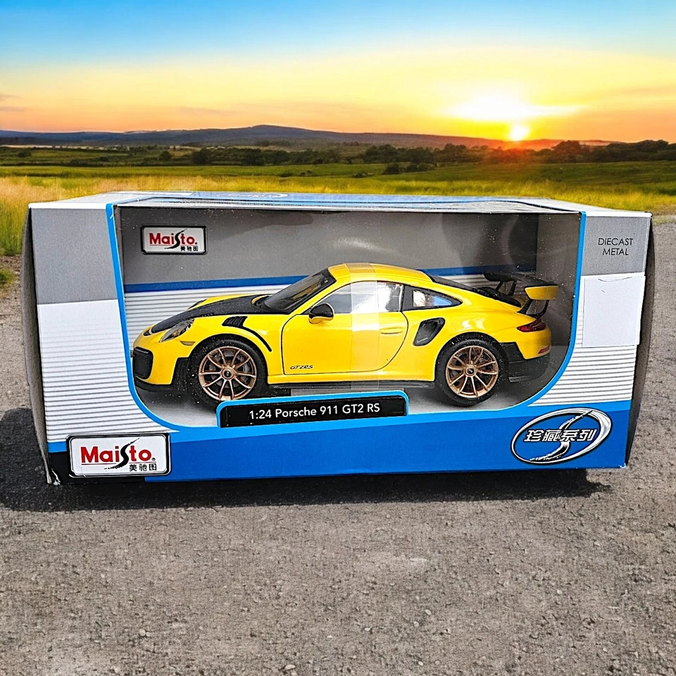 Maisto Porsche 911 GT2 RS 1:24 Escala Modelo Coche - Capó Carbono Llantas Bronce - ¡Nuevo! Foto 2 de 4