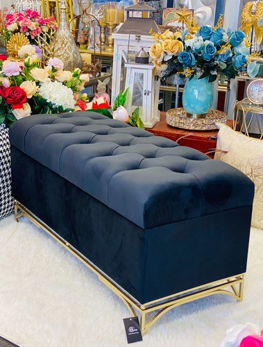 Sunny Decor Storage Ottoman Blanket Box Foot Stool Couch velvet LARGE Chest - Picture 34 of 83