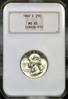 1940-D 25C Washington Silver Quarter - NGC MS 65 - Denver - Vintage Holder CC646
