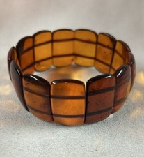 VTG Real Baltic Amber Panel Stretch Bracelet