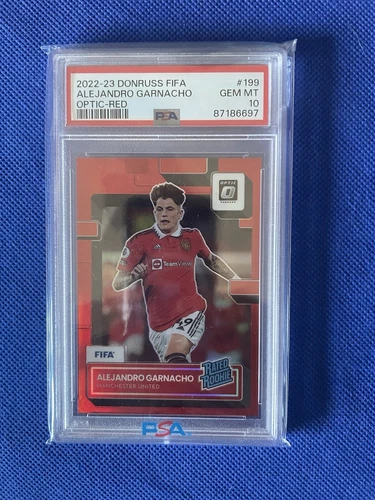 2022-23 DONRUSS FIFA ALEJANDRO GARNACHO OPTIC RED RC ROOKIE / 165 PSA 10