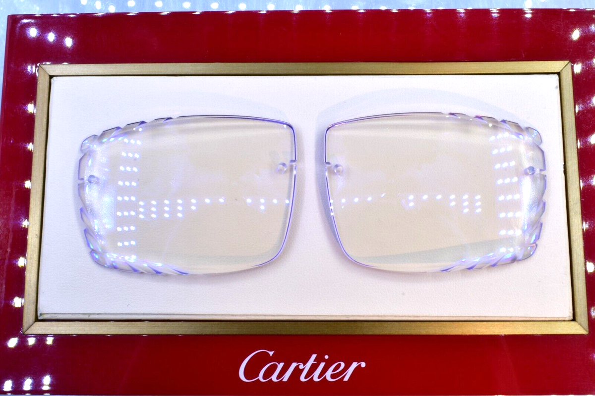 Cartier big c diamond cut lenses wood horn trivex Sunglasses