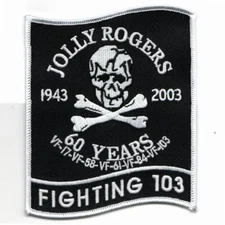 5" NAVY VF-103 60TH ANNIVERSARY FIGHTING JOLLY ROGERS PIRATES EMBROIDERED PATCH 