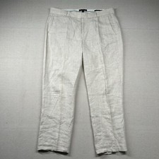 Banana Republic Linen Pants Womens 12 Ivory Wedding Springy Beachy Straight