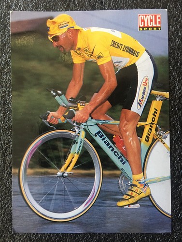 Vintage 1998 MARCO PANTANI Tour de France Bianchi Mercatone Uno POSTCARD  w/TYPO | eBay