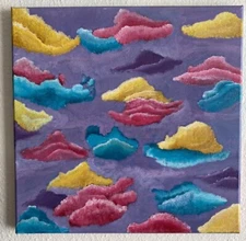 Clouds Painting Acrylic Colorful Dreamy Room House Decor 12x12 Art