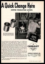 1945 Carboloy Detroit Michigan C.m. Hall Lamp Company Drawing Nose Cups Print Ad