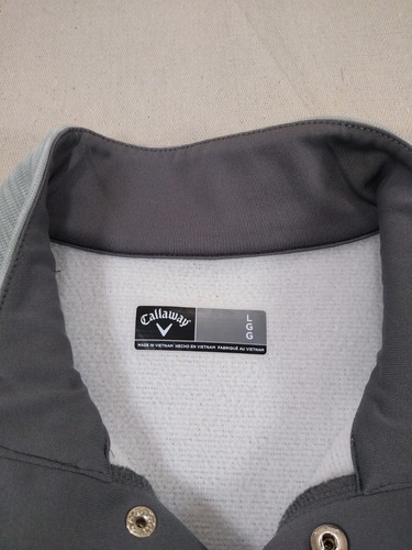 Callaway Golf 1/4 Snap Pullover Fleece gefüttert Herren L hellgrau grün Polyester  - Bild 13 von 14