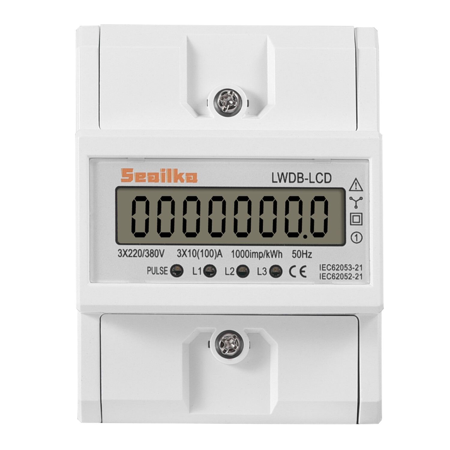 APL 2x Contatore di Corrente LCD Contatore Trifase Calibrato 3 Fasi per Guida DIN 4Fili