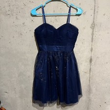 Hailey Logan by Adrianna Papell Formal Blue Glitter Mini Dress Size Juniors 5/6