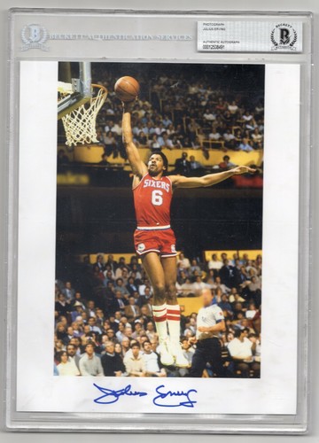 Julius Erving DR J SIGNED 8 x 10 Photo AUTOGRAPHED Beckett BAS AUTO 76ers HOF