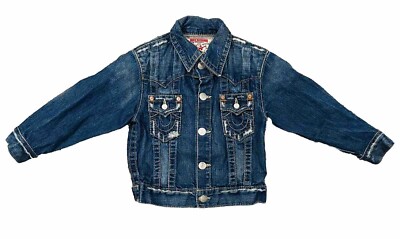 TRUE RELIGION Brand Jeans Denim Jacket Kid's Size Small Blue