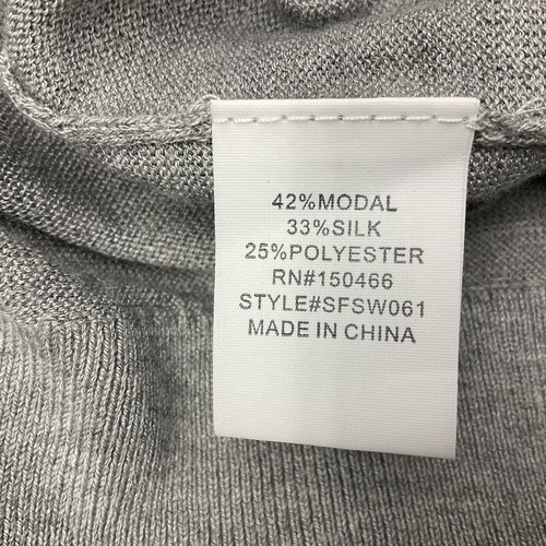 41 Hawthorn Pull On Knit Sweater Gray Long Sleeve Rib Trim Modal Silk Soft Sz XL - Picture 10 of 11