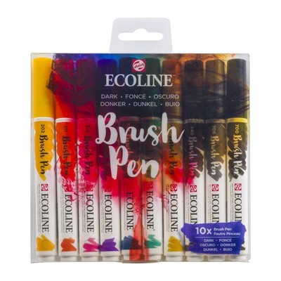 Brush Pen Sets 10-pc. Set, Dark